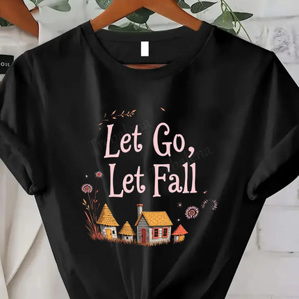 Comoda maglietta da donna con stampa strappata dalla maglietta autunnale con fragole |   Maglietta da donna Fall Harvest