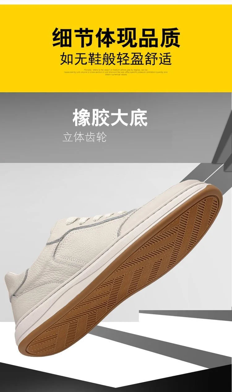 2026 New Men's Leather Shoes Casual Spring Autumn Fashionable Genuine Cowhide Slip-On Breathable Comfortable Anti-Slip Shoes