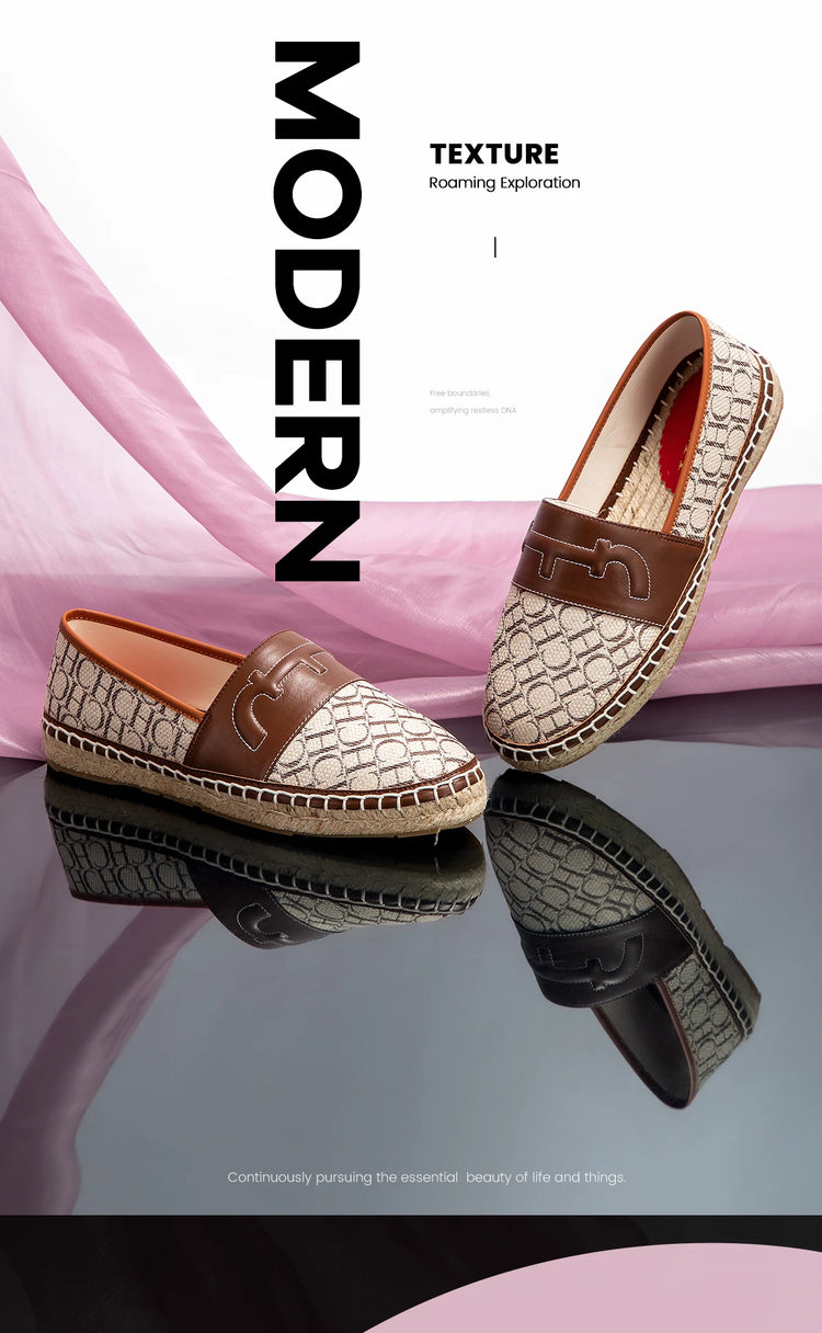 Retro Classic Style New Women's Flat Shoes Letter Print Design Women's Casual Fisherman Shoes Fashionable and Versatile