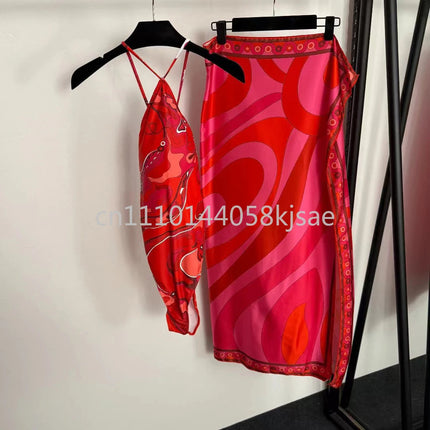 Costumi da bagno di lusso da donna con sciarpa nera e logo firmato, set bikini con fascia per capelli firmata da designer, abbigliamento da spiaggia platinumshop