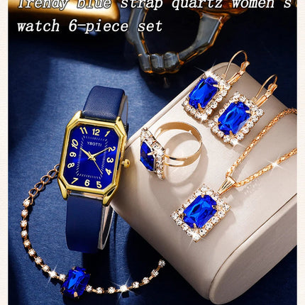 Orologi da donna quadrati di moda di lusso Orologio da polso al quarzo da donna di marca Classico semplice Femme Cinturino in pelle blu Relogio Feminino platinumshop
