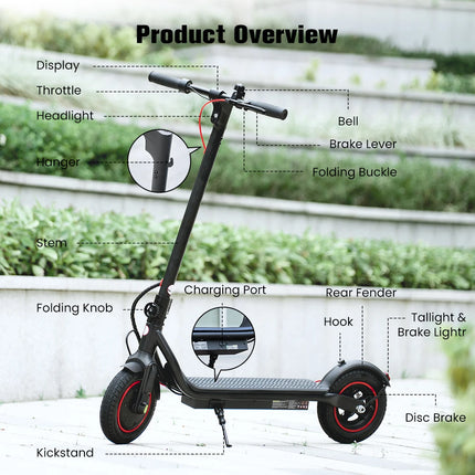 Monopattino Elettrico iScooter W6 10 Pollici 500W per Adulti, E-Scooter 36V 10.5Ah, Velocità 35km/h, Supporto APP, Autonomia 30km, Monopattini Elettrici Urbani