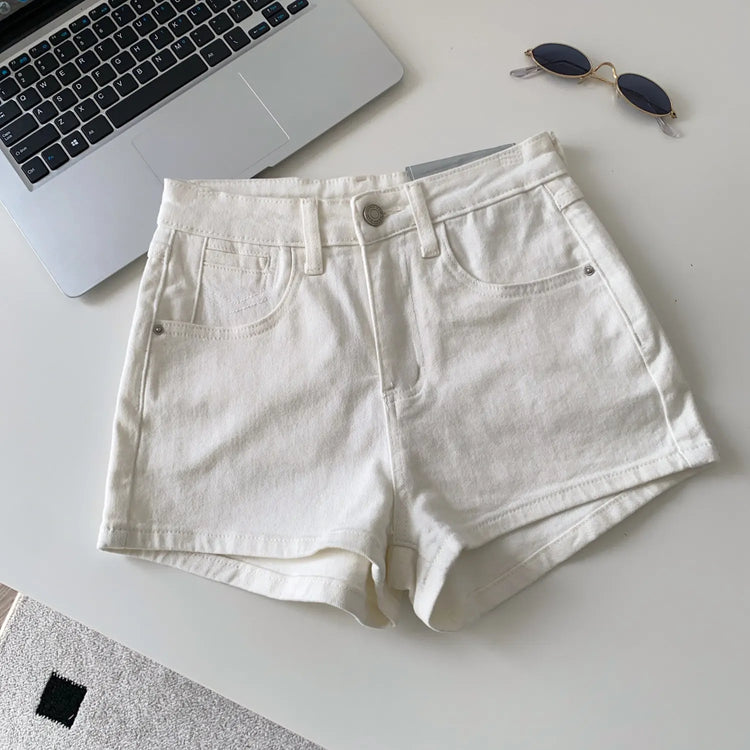 SINGREINY Pantaloncini in denim sfumato da donna, di alta qualità, estetici, casual, comodi, stile americano retrò, basici, da spiaggia