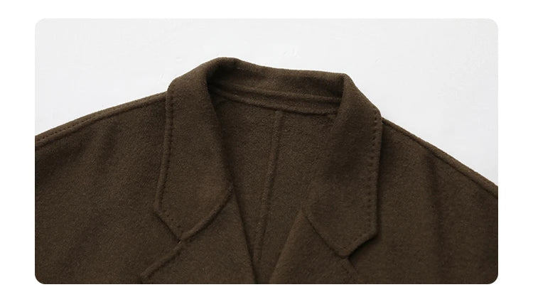 CHIC VEN Women Long Double-sided Woolen Coats Retro Loose Female Overcoat Double Breasted Ladies Windbreak Autumn Winter 2026