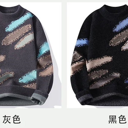 Men's New Fall and Winter Sweater Bottoming Shirt Men's O Neck Design Comfortable Lazy Windproof Warm Pullovers Men's R126