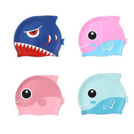 Cuffia da nuoto per bambini con dinosauro simpatico cartone animato Cuffia da nuoto per ragazzi e ragazze Cuffia da nuoto per bambini impermeabile ad alta elasticità in silicone morbido