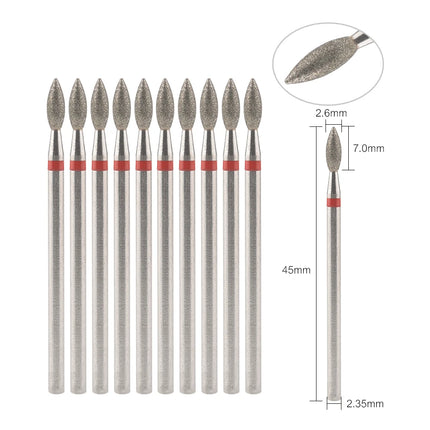 10Pcs Diamond Milling Cutter For Manicure Electric Nail Drill Bits Accessory Pedicure Machine Nail File Gel Remover Tool uñas Accesorios Y Herramientas
