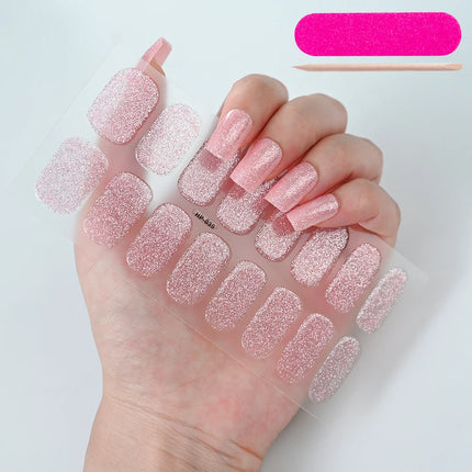 Semi Cured Wraps Fast Gel Nail Sticker Soild Nail Gel Wraps Adhesive Full Cover Gel Nail Decal UV Lamp Cured Manicure Decoration2028