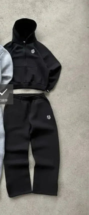 2025 European and American fashion embroidery design men clothing set Y2k street Harajuku Gothic loose couple casual tracksuit PlatiNum