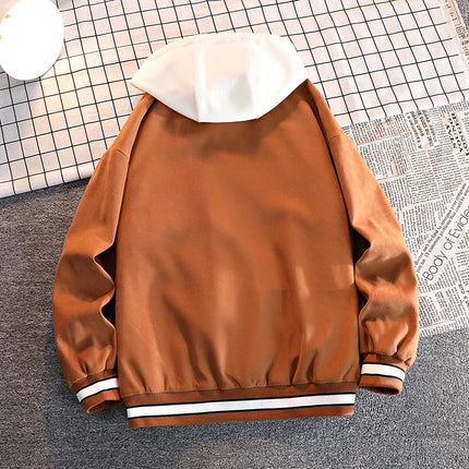 Men's Autumn New Trendy Brand All-match Student Hooded Jacket Plus Size Coats Women High Quality Varsity Baseball Uniform Jacket