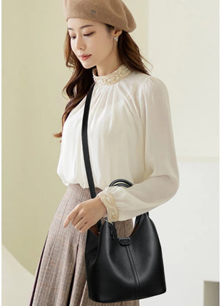 Nuove borse da donna in PU morbido casual alla moda Borse a tracolla femminili di grande capacità in tinta unita Borse tote retrò per lo shopping