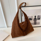 Women Suede Shoulder Bag with Zipper Hobo Bags Large Capacity Handbag Slouchy Bag Commuter Travel Bag Purses and Handbags PlatiNum