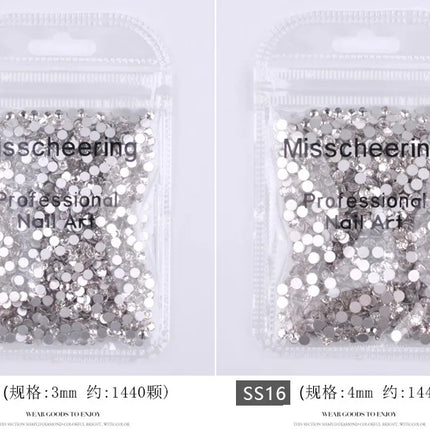 144/288 /1440pcs SS3-SS50 Crystal AB Clear Nail Rhinestones Non Hotfix Flat Back Stones DIY Strass Nail Art Decor Accessories
