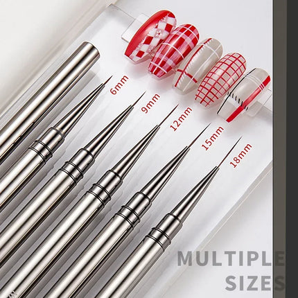 5PCS Nail Art Liner Brushes Hand Painted Brush Acrylic UV Gel Colours Paints Builder Drawing Pen DIY Manicure Design Accessories
