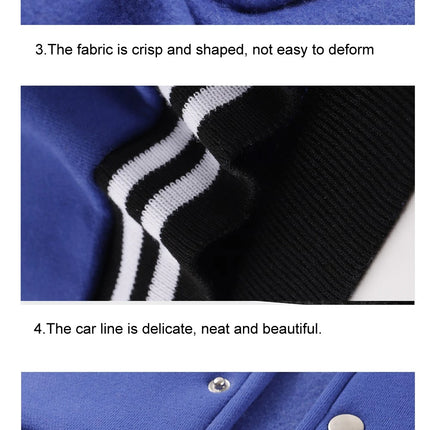 Usa Art Letters R And Circles Baseball Jersey Male Trendy Button Top Retro Loose Jacket Unisex Autumn Fleece Soft Clothing