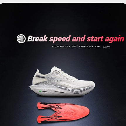 361 Degrees FLAME 3.0 Men Women Running Shoes Carbon Plate Racing Rebound Stable Breathable Wear-resistant Sneakers 672412207 PlatiNum