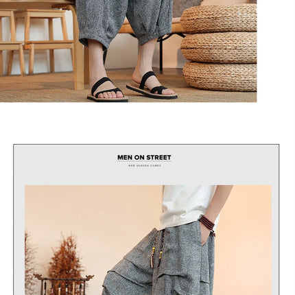 Pantaloni lanterna estivi da uomo stile giapponese Kimono pantaloni casual Samurai Harajuku pantaloncini da uomo larghi Yukata pantaloni a gamba larga taglie forti 5XL