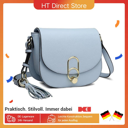 Miss Lulu WOMEN'S shoulder bag shoulder bag with zipper and tassel, modern, ideal for holiday and shopping, Crossbody Bag PlatiNum