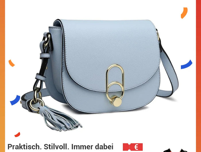 Miss Lulu WOMEN'S shoulder bag shoulder bag with zipper and tassel, modern, ideal for holiday and shopping, Crossbody Bag PlatiNum