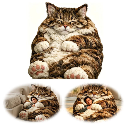 Giant Animal Sleeping Bag Soft Warm Plush Washable Cute Cat Envelope Bed for Adults Winter Outdoor Use