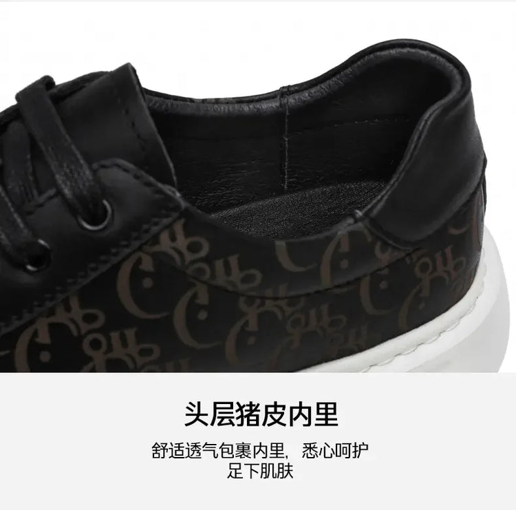 2026 Sneakers Casual Mens Designer Easy Matching Luxury Board Shoes Fashion Split Leather Flat Platform Gym Shoes