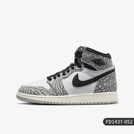 Scarpe da basket per bambini grandi Nike Air Jordan 1 GS originali per ragazze FD1437-052 platinumshop
