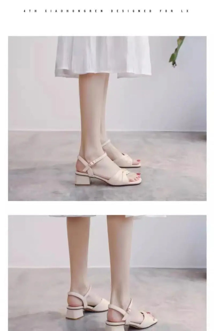 Sandali da donna versatili con tacco medio e plateau, nuovi sandali alla moda primavera 2026 con cinturino singolo e tacco alto, sandali romani