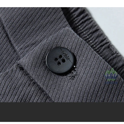 Autumn Winter Cotton Fabric Stretch Casual Pants Men Slim Fit Grey Black Korea Work Classic Brown Cargo Trousers Male 28-38