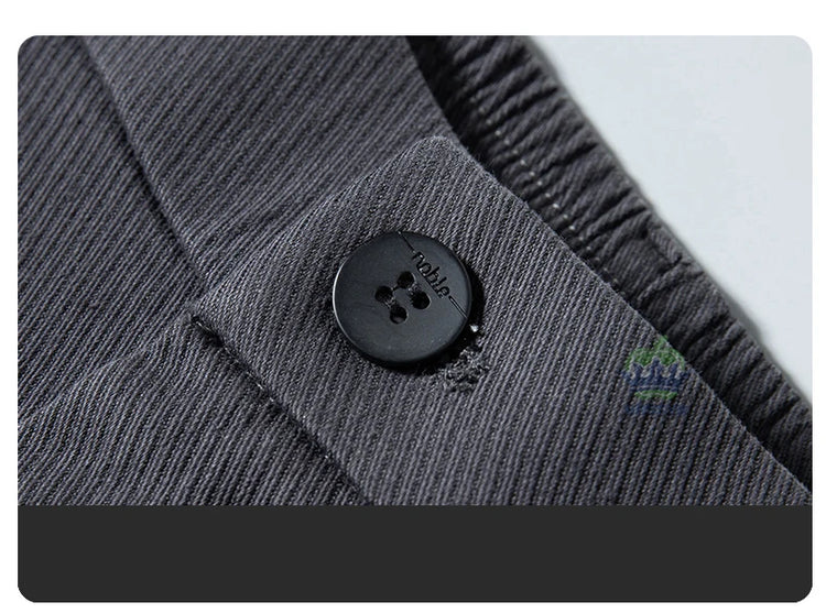 Autumn Winter Cotton Fabric Stretch Casual Pants Men Slim Fit Grey Black Korea Work Classic Brown Cargo Trousers Male 28-38