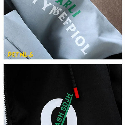 2023 Spring and Autumn New Fashion Hooded Tooling Jacket Men's Casual Loose Comfortable Waterproof High-Quality Large Size Coat