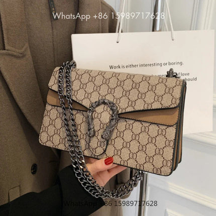 Fashion Popular Women's Bag Trend Brand Retro Chain Shoulder Bag High Quality Ladies Crossbody Bag Designer Luxury Handbag PlatiNum