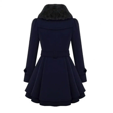 Winter Women's Jacket Windbreaker Warm Plush Thick Clothes Double Breasted Belt Autumn and Winter Korean Style Slim Lapel Coat