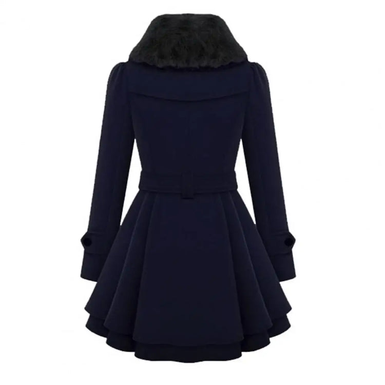 Winter Women's Jacket Windbreaker Warm Plush Thick Clothes Double Breasted Belt Autumn and Winter Korean Style Slim Lapel Coat
