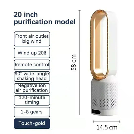 NUOVO Ventilatore Senza Pale 2026 per Purificazione dell'Aria Domestica, Circolazione Ultra Silenziosa, Ventilatore a Torre per Dormitorio