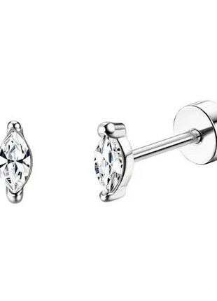 Florideco 1 paio di orecchini a bottone ipoallergenici con retro piatto per donna uomo orecchini a bottone per cartilagine in acciaio inossidabile chirurgico platinumshop