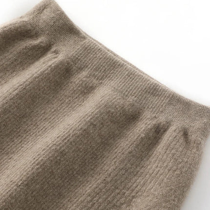 Women's Wool Leggings Slim Warm Autumn Winter High Waisted Elastic Tight Pants 100% Merino Wool Knitted Skin-friendly Leggings PlatiNum