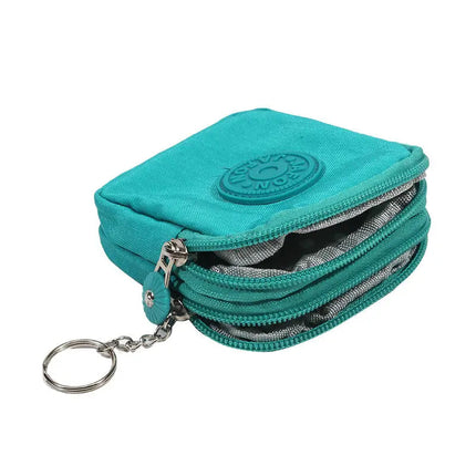 Mini Nylon Waterproof Coin Purses Key Bag Wallets Portable Square Small Card Holder Zipper Zero Wallets Card Bags Headphone Bags PlatiNum