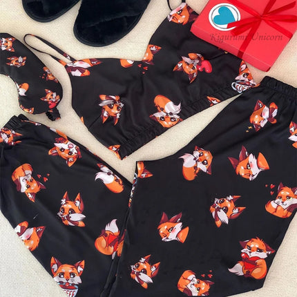 Pigiama da donna in raso di seta Set scollo a v senza maniche Top Sleepwear indumenti da notte pigiama con stampa lavanda Sexy abbigliamento per la casa abbigliamento da casa