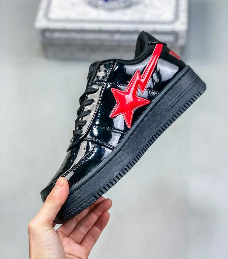 A BATHING APE Men All Black Shark BAPESTA Casual Plarfom Shoes Unisex Women Slip-Resistant Outdoor Soft Walking Sneakers