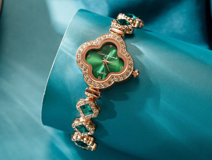LByzHan Orologio da donna vintage con diamanti e piccolo polso verde senza scatola platinumshop