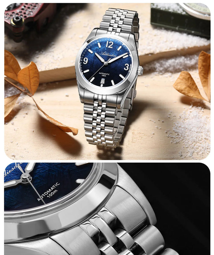 ADDIESDIVE 2026 New Men's Automatic Mechanical Watch 100m Waterproof Sapphire Crystal Calendar Super Luminous Dive Male Watches