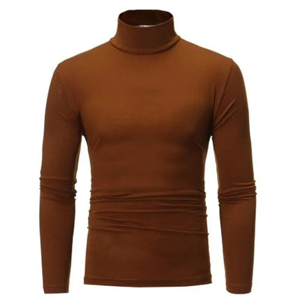 Thermal Underwear Tops Men Spring Clothes Thermal Shirt Autumn Men's Winter Tights High Neck Thin Slim Fit Long Sleeve T-shirt PlatiNum