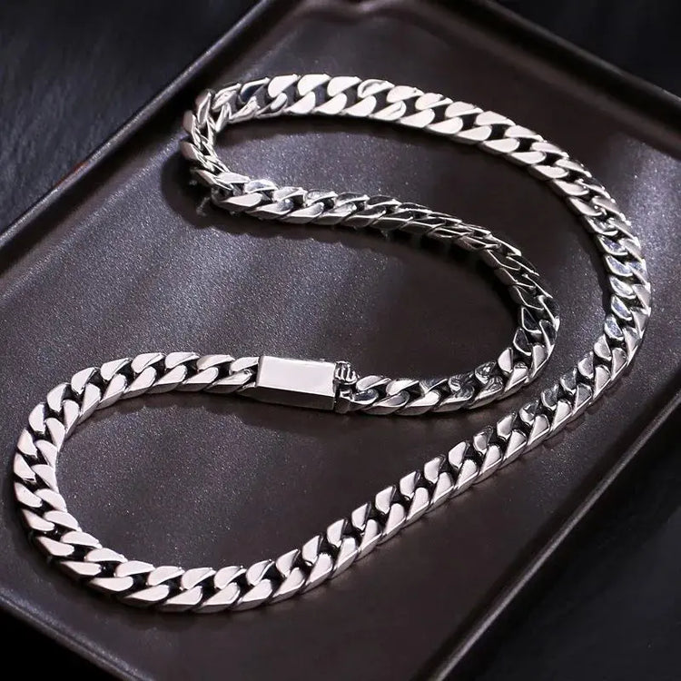 100% S925 Collana in argento sterling Bracciale Punk S925 Gioielli in argento Non sbiadisce mai Carry certificato Uomo Donna Gioielli Regali platinumshop