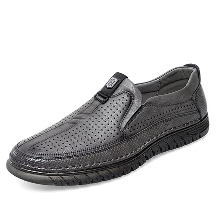 Scarpe estive in pelle traforata bianca scarpe Slip on da uomo in vera pelle scarpe Casual comode da uomo mocassini comodi da uomo