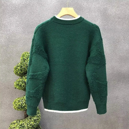 Autumn Winter New Fashion Round Neck Long Sleeve Solid Sweaters Men's Clothing Casual All-match Warm Simplicity Knitting Tops