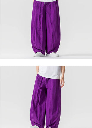 Pantaloni Uomo Nuova Estate Pantaloni larghi leggeri e sottili in vita elastica Sport all'aria aperta maschili Pantaloni larghi casual oversize da uomo Streetwear