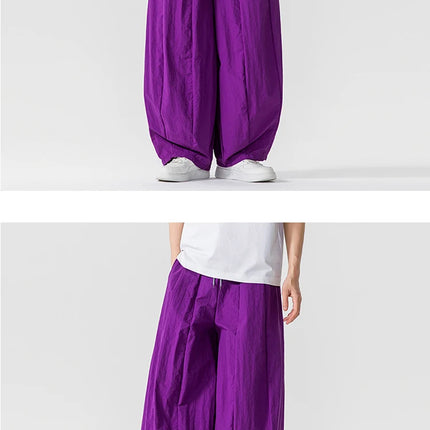 Pantaloni Uomo Nuova Estate Pantaloni larghi leggeri e sottili in vita elastica Sport all'aria aperta maschili Pantaloni larghi casual oversize da uomo Streetwear