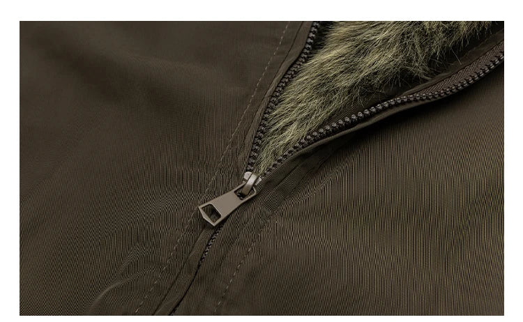 Mens Korean Streetwear Thick Warm Jacket Winter Fleece Lined Fur Collar High Quality Cold Proof Heavyweight Outdoor Thermal Coat
