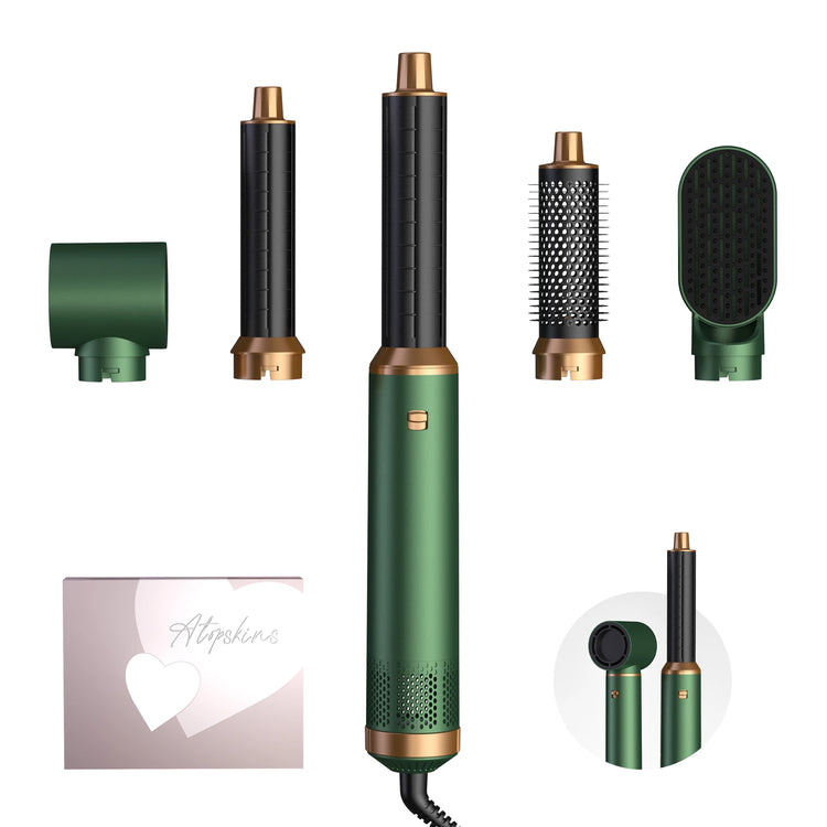 UKLISS 638 5‑In‑1 Hot Air Brush Set, Professional Hair Styling Tools, Multi‑Function Hair Dryer Curling Iron Straightener Kit For Curling, Drying, Straightening, Smoothing And Fluffy Hairstyle, For Home Professional Use