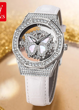 OLEVS 9996 Orologio Elegante di Lusso da Donna, Orologio al Quarzo Scheletrato, Impermeabile, con Quadrante Luminoso e Diamanti, Regalo Originale platinumshop